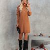 Clothing * | Entr-001 Kannon Turtleneck Sweater Dress Camel Final Sale