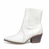 Shoes * | Free-002 Shoes Lucia Faux Leather Heeled Bootie White