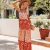 Clothing * | Lucc-001 The Vacation Shop Dominique Paisley Tiered Maxi Dress Final Sale