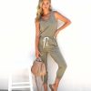 Clothing * | Thre-001 Placerville Pocketed Drawstring Jumpsuit Olive