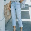 Clothing * | Kanc-001 Delaney High Rise Distressed Straight Leg Denim Flash Sale The Denim Shop