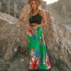 Clothing * | Salt-001 Bottoms Velasquez Floral Maxi Skirt Green