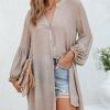 Clothing * | Aaka-001 Noland Button Down Cover-Up Dress Beige