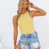 Clothing * | Tych-001 Vici Exclusives Erin Knit Racerback Tank Sunny Yellow Final Sale