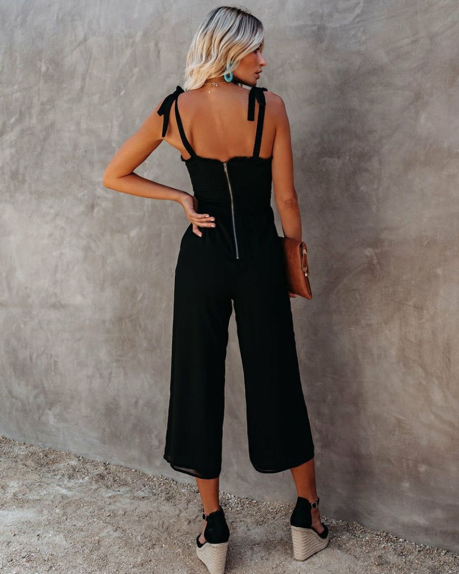 Clothing * | Koko-001 Crowd Pleaser Pocketed Tie Jumpsuit