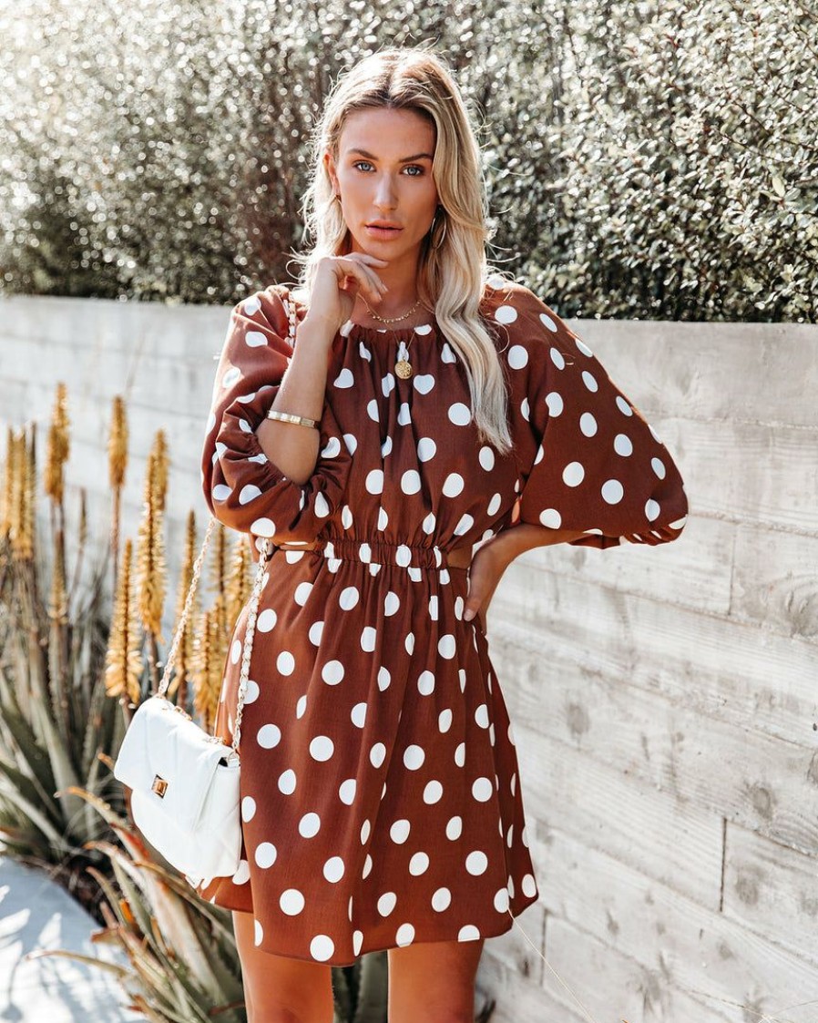 Clothing * | Dee-001 Sun'S Warmth Polka Dot Cutout Dress Final Sale