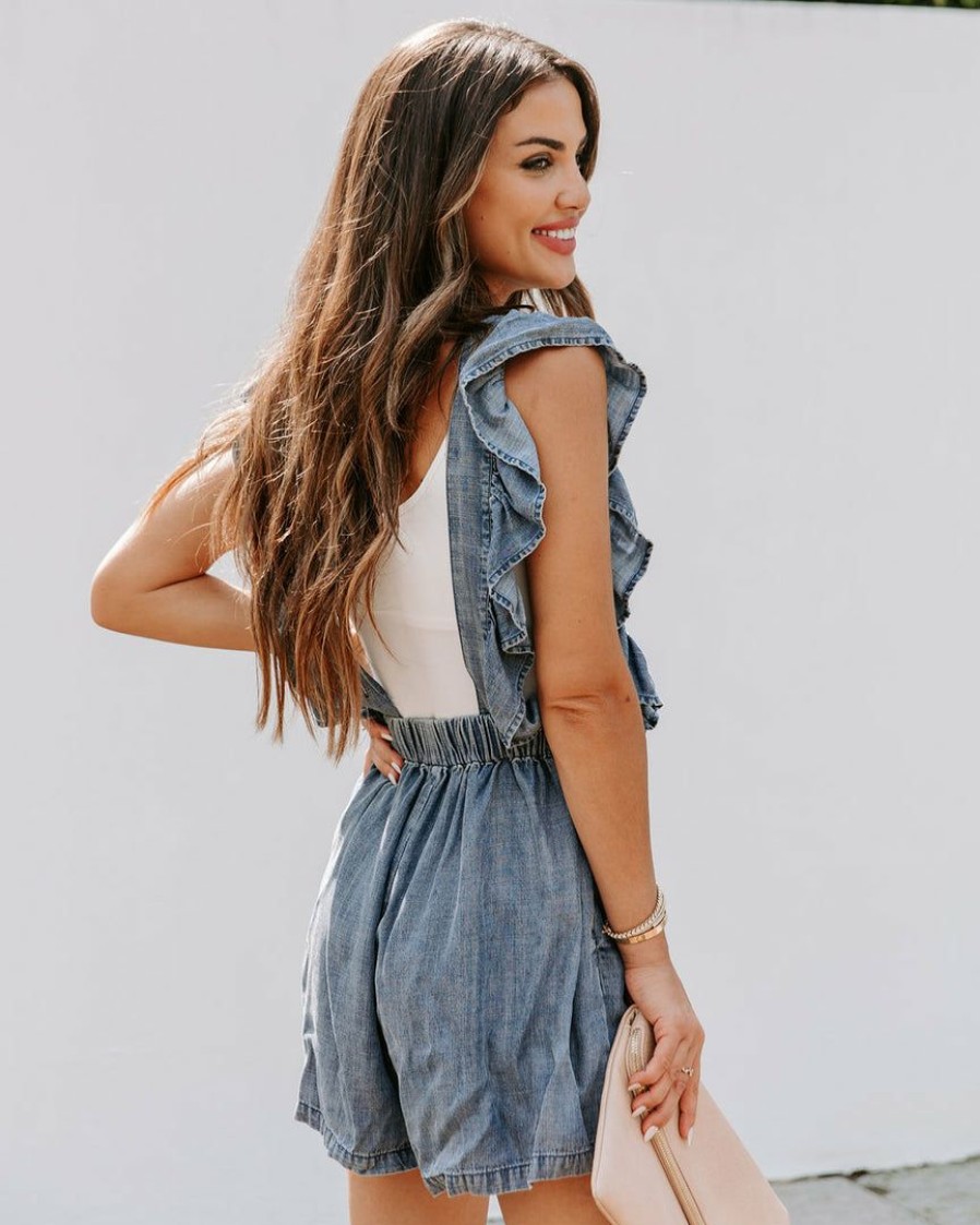 Clothing * | Flaw-001 Daniela Ruffle Pocketed Romper