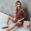 Clothing * | All-001 Activewear Taylin Cotton Blend Sweatshirt Latte Final Sale