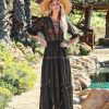 Clothing * | Enc-001 Emma Sheer Crochet Lace Maxi Dress Black