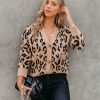 Clothing * | Endl-001 Lorenza Pocketed Button Front Leopard Cardigan Final Sale Chic Matching Sets