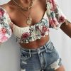 Clothing * | Oliv-001 Primrose Path Puff Sleeve Crop Top Final Sale Chic Matching Sets