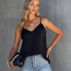 Clothing * | Chry-001 Timeless Moments Satin Lace Cami Black Take Me To Miami