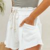 Clothing * | Must-001 Sunny Daze Sailing Into Provincetown Cotton Pocketed Frayed Shorts White