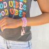 Jewelry * | Acce-001 Karma Fringe Stack Bracelet Pink Accessories