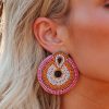 Jewelry * | Pann-001 Accessories Jessa Beaded Statement Earrings Coral Final Sale