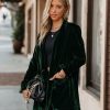 Clothing * | Endl-001 Chicest Pocketed Velvet Blazer Green Final Sale