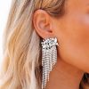 Jewelry * | Acce-001 Rebel Tiered Rhinestone Earrings Final Sale