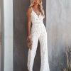 Clothing * | Aaka-001 Glimpse Of Glam Lace Jumpsuit White