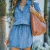 Clothing * | Love-003 Jessup Pocketed Tencel Shirt Dress Vintage Wash