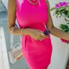 Clothing * | Endl-001 Dresses Sparks Bodycon Knit Dress Hot Pink