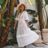 Clothing * | Enc-001 Bride To Be Emma Sheer Crochet Lace Maxi Dress White Final Sale