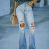 Clothing * | Hidd-002 The Denim Shop Bradly High Waisted Distressed Flare Denim Pants