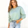 Clothing * | Vint-001 Sweaters Tropez Waves Pullover Sweater Sage