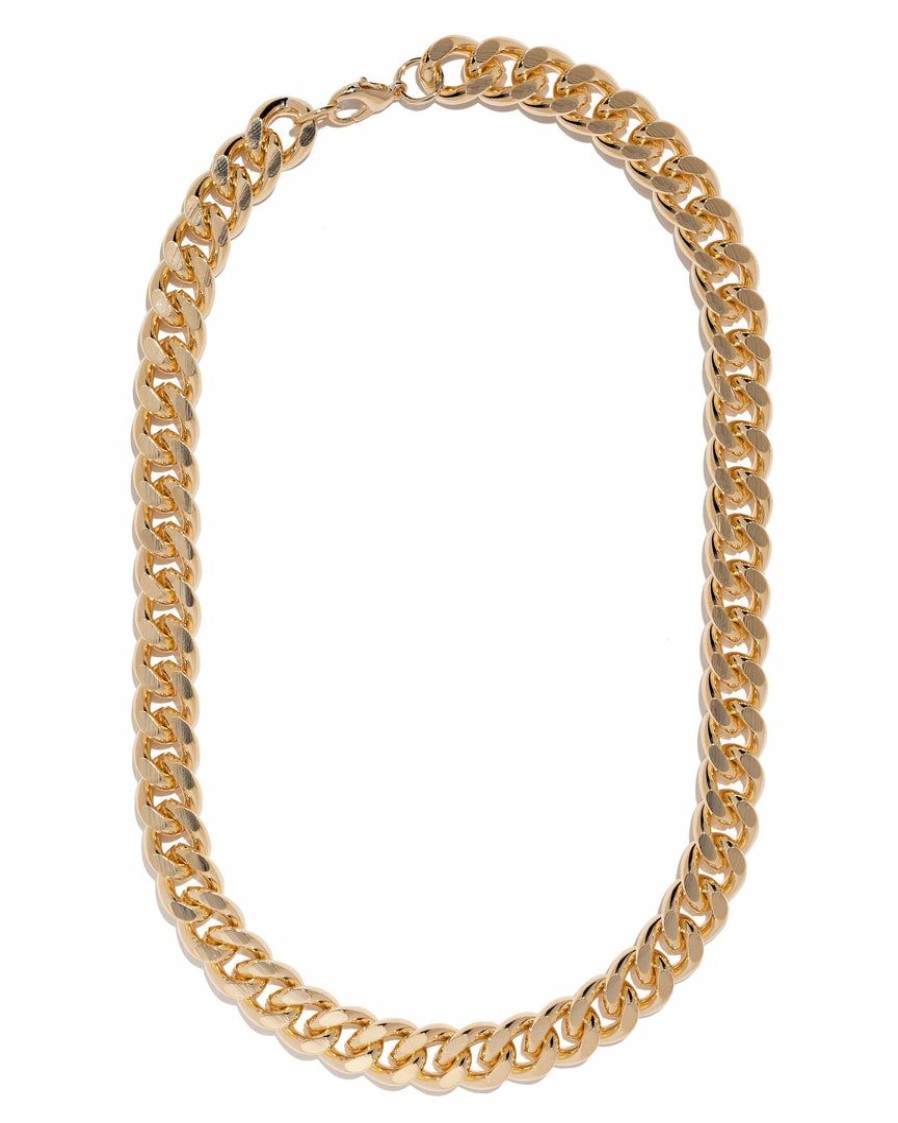 Jewelry * | Fame-001 Mica Chain Choker Necklace Gold