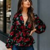 Clothing * | Dee-001 Storie Floral Twist Peplum Blouse Final Sale