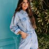 Clothing * | Gill-001 We Can Do It Pocketed Denim Romper Denim Final Sale The Denim Shop