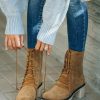 Shoes * | Mira-001 Danny Lace Up Heeled Boot Camel Shoes