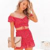 Clothing * | Mable Inc Forever After All Floral Smocked Skort Red Shorts