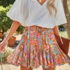 Clothing * | Entr-001 Greta Floral Ruffle Mini Skort Sage Bottoms