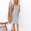 Clothing * | Flaw-001 Dancing On Air Striped Knit Midi Dress Final Sale The Vacation Shop