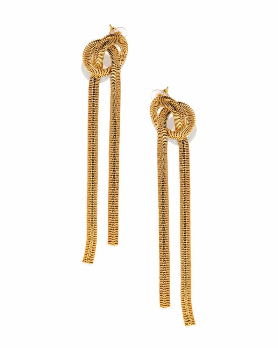 Jewelry * | Acce-001 Guest Of Wedding Gold Knot Drop Earrings