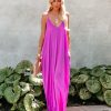 Clothing * | Love-003 Olivian Pocketed Maxi Dress Magenta Take Me To Miami