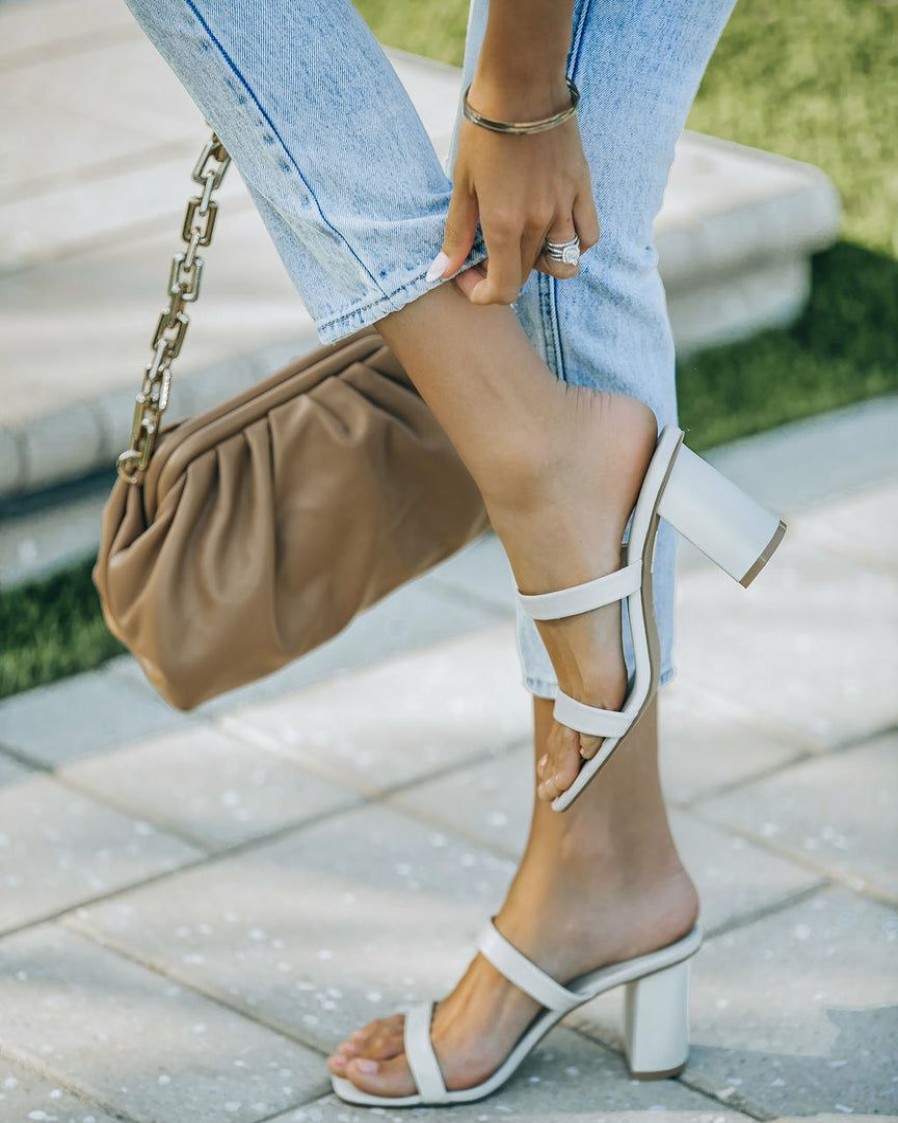 Shoes * | Free-002 Sweet Summertime Raye Block Heeled Sandal Beige Final Sale