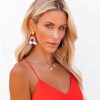 Jewelry * | Pann-001 Starlight Rainbow Beaded Statement Earrings Final Sale