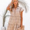 Clothing * | Dres-001 Dresses Portia Cotton Blend Plaid Babydoll Dress