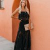 Clothing * | Luxx-001 Bottoms Flawless Cotton Eyelet Maxi Skirt Black