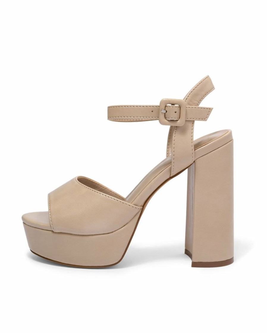 Shoes * | Shu -001 Shoes Geneva Platform Sandal Beige