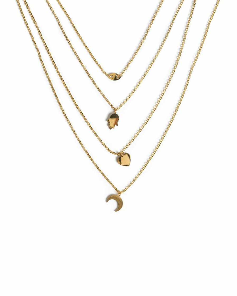 Jewelry * | Marr-001 Accessories Marrin Costello Good Luck Gold Layered Necklace