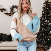 Clothing * | Skie-001 Festive Times Knit Sweater Beige Final Sale Sweaters