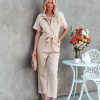 Clothing * | Skie-001 The Denim Shop Noora Cotton Pocketed Denim Jumpsuit Khaki Final Sale