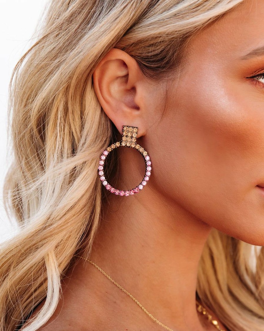 Jewelry * | Acce-001 Discotheque Statement Earrings Pink Final Sale