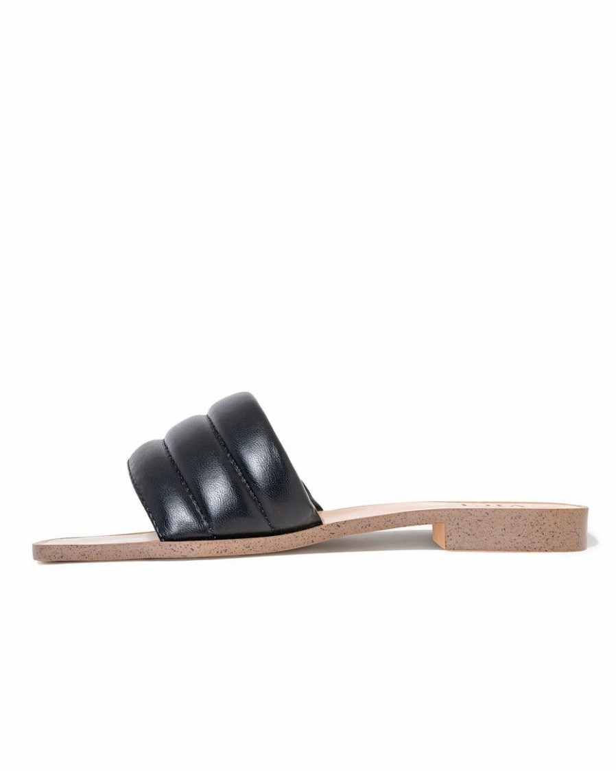 Shoes * | Free-002 Sunny Daze Skye Padded Square Toe Sandal Black Final Sale