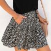 Clothing * | Dres-001 Glenda Floral Pocketed Mini Skirt