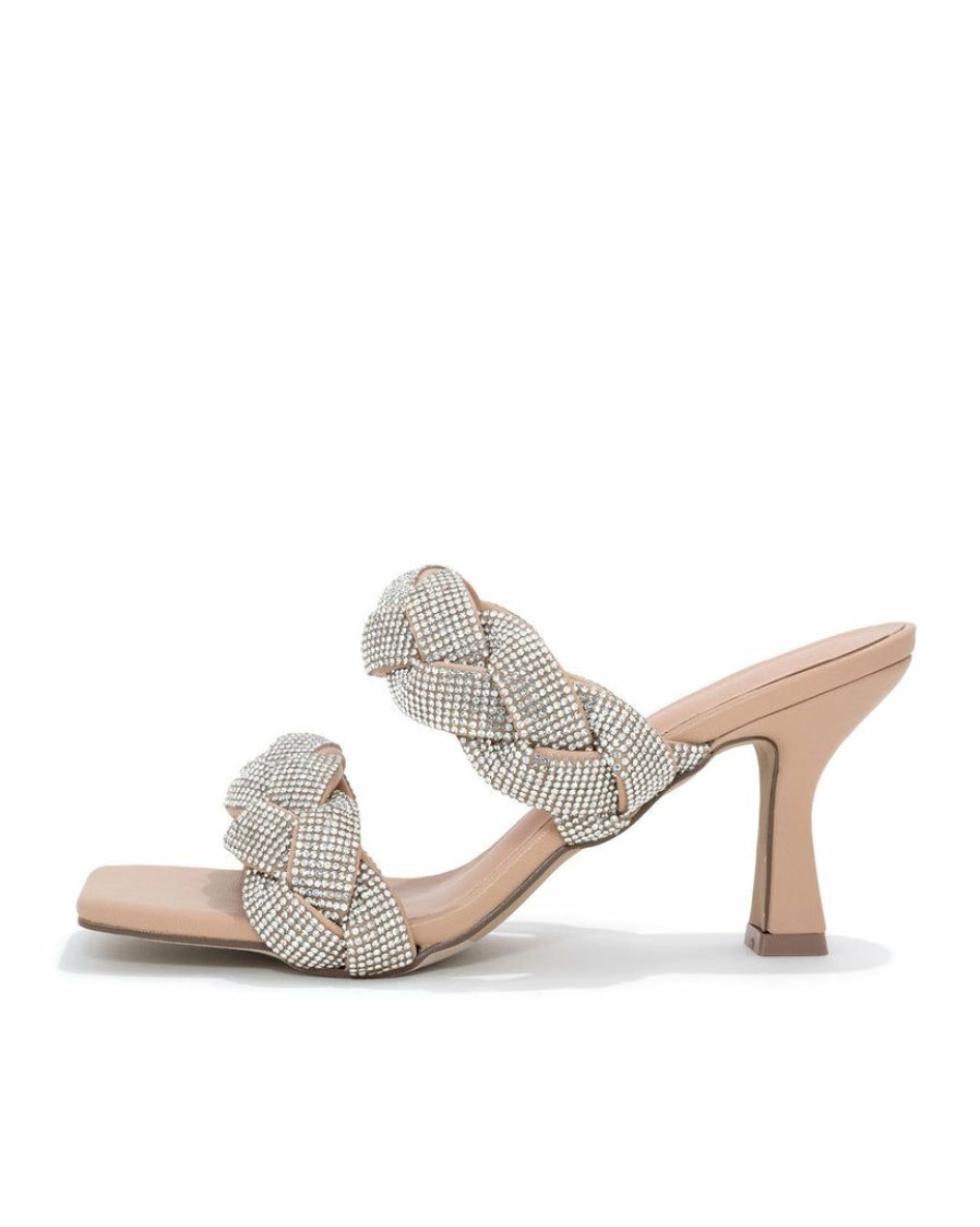 Shoes * | Shu -001 Cyndella Embellished Braided Heeled Sandal Final Sale Take Me To Miami