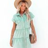 Clothing * | Entr-001 The Denim Shop Sadie Cotton Babydoll Dress Washed Green Final Sale