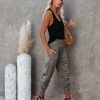 Clothing * | Tea-002 Hot And Bothered Pocketed Cotton Joggers Olive Bottoms